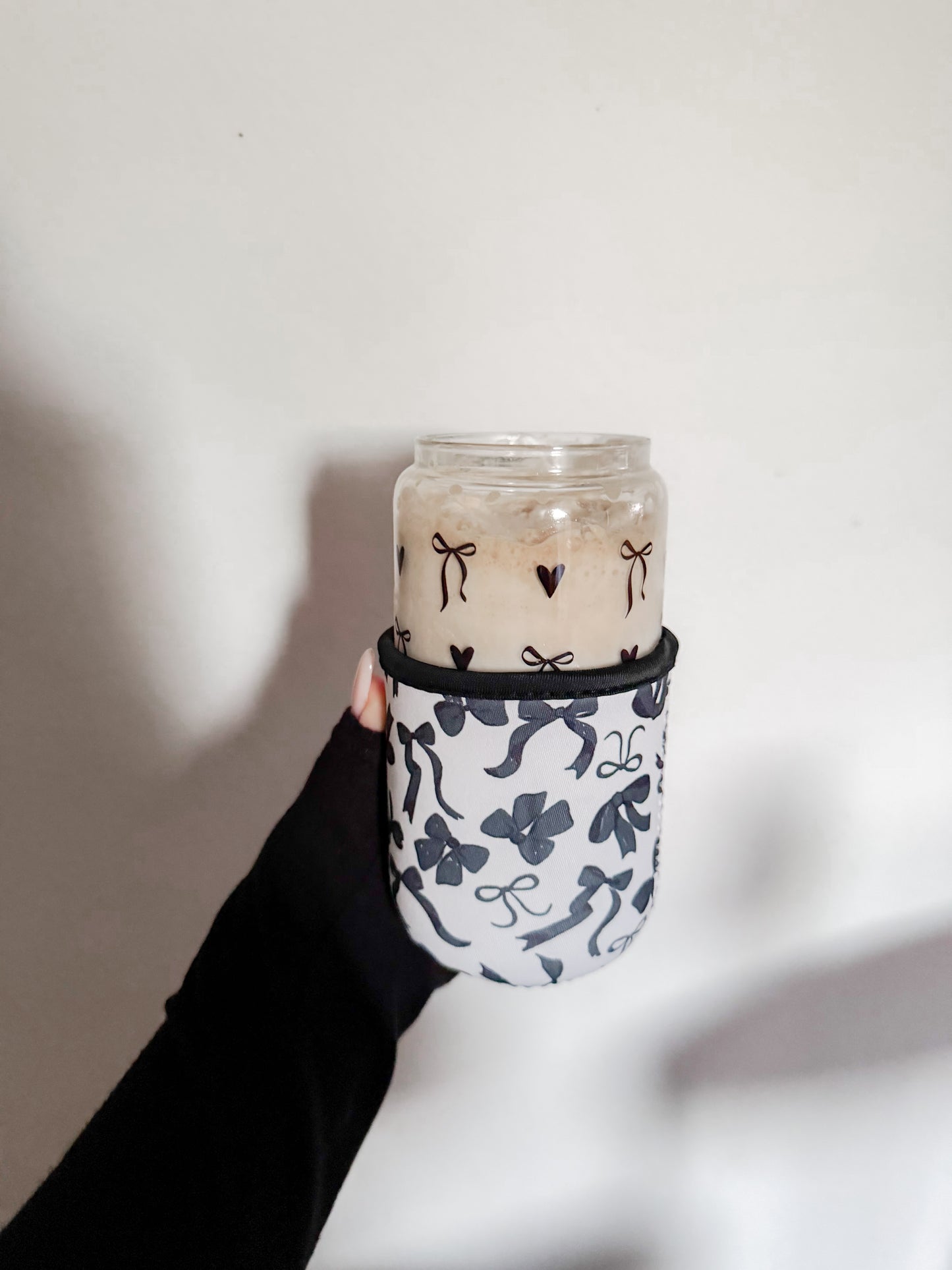 black coquette cup cozy