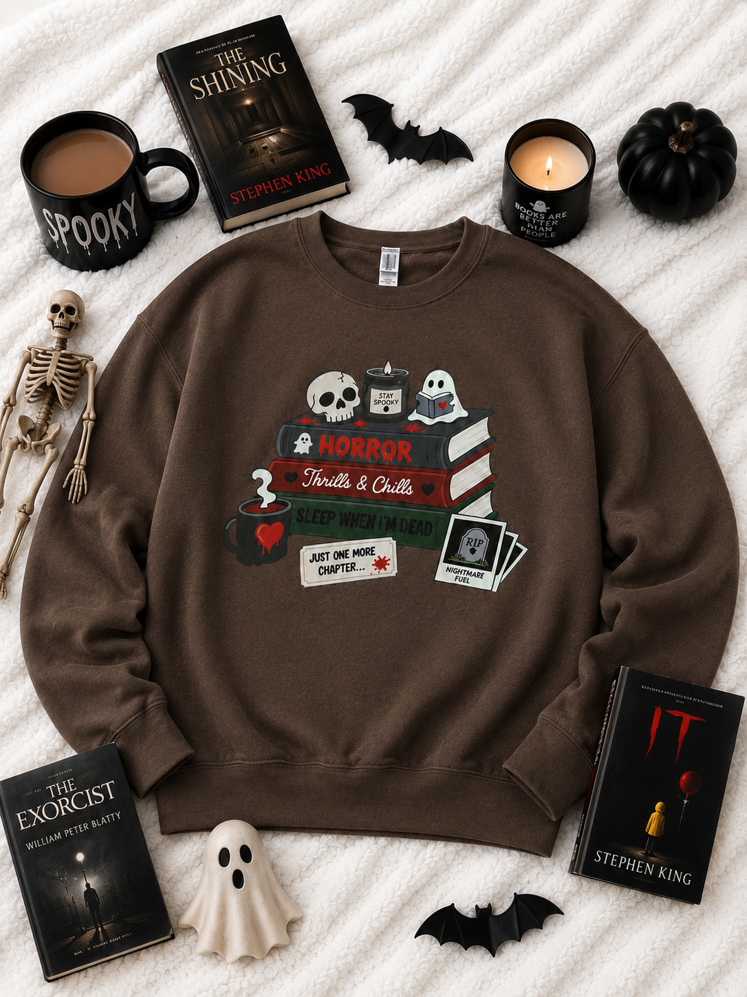 horror books crewneck
