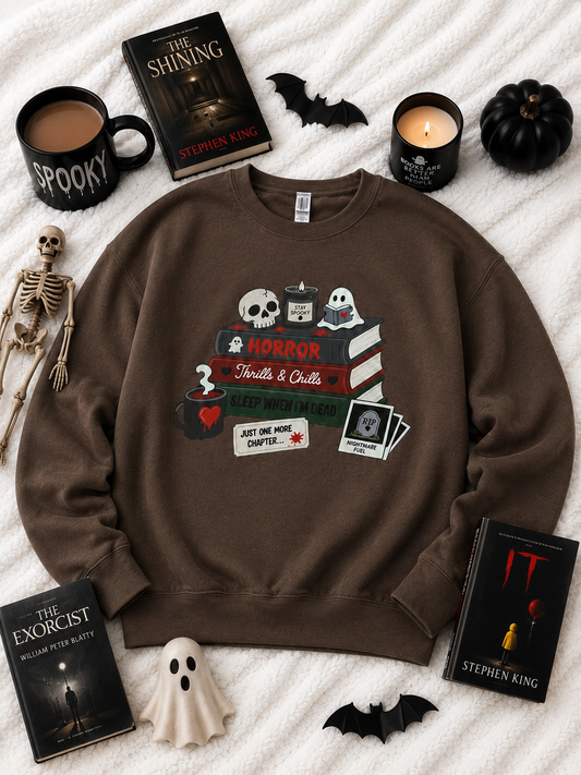 horror books crewneck